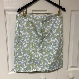 Light blue flower print skirt